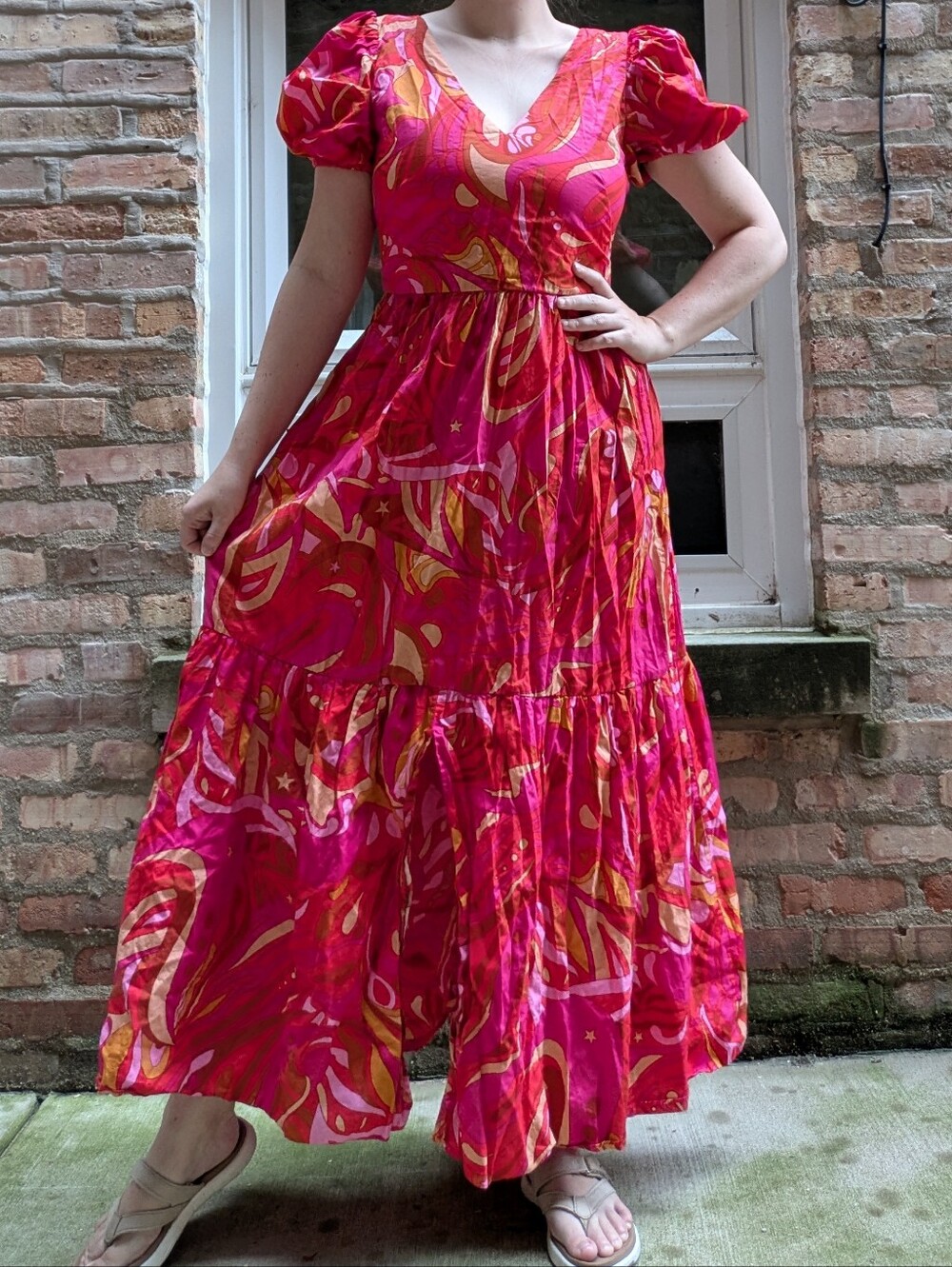 bright maxi dress